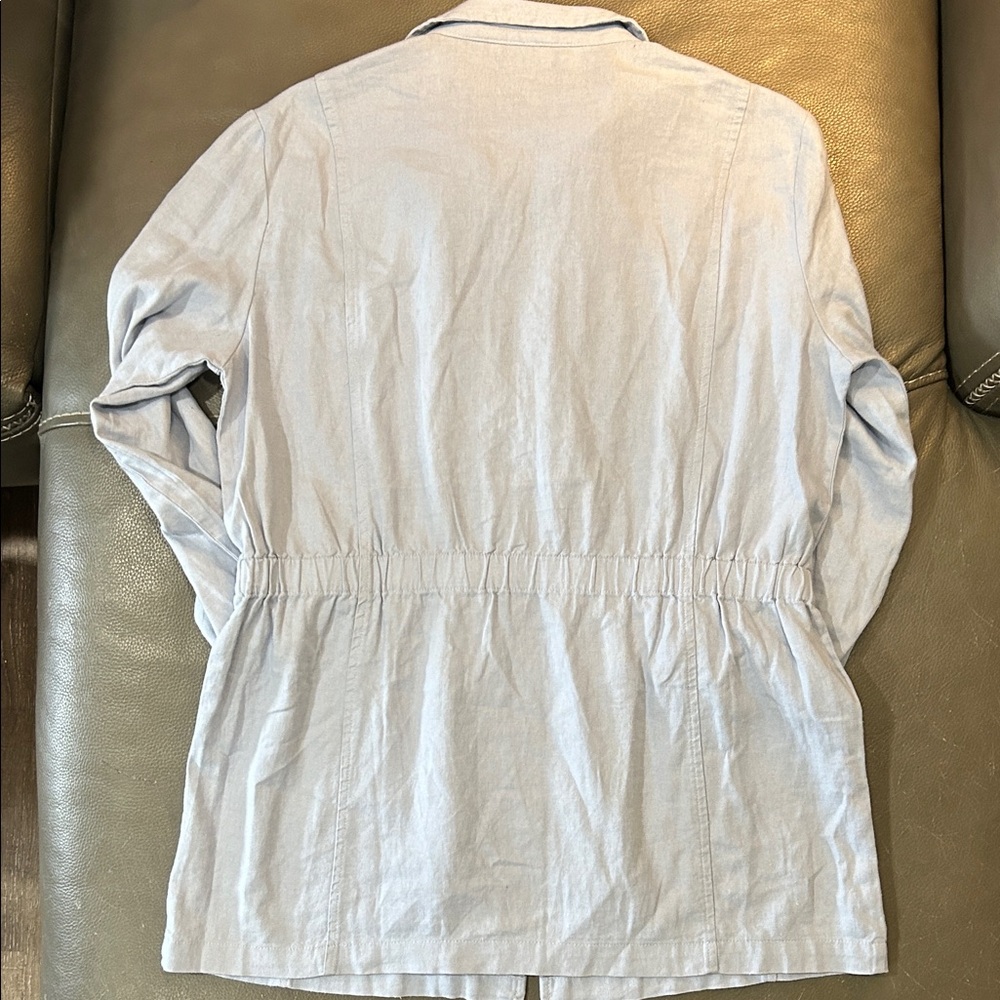 Ellen Tracy Linen Women's Light Blue Jacket, Size M, EUC - Picture 2 of 7